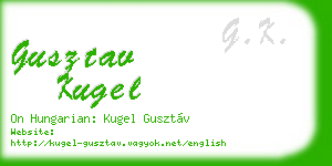 gusztav kugel business card